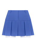 Poshoot Cropped Blazer And Pleated Mini Skirt Set