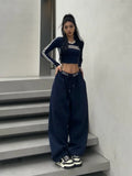 Poshoot Women Sweatpants Oversized Y2k American Vintage Hip Hop Style Casual Wide Leg Sports Trousers Female Korean Streetwear