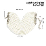 Poshoot-Poshoot Creative White Imitation Pearl Chain Bracelet for Women 2024 Trend Goth Kpop Beaded Charm Bangles Couple Hand Jewelry