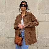 Poshoot Brown Suede Pocket Overshirt