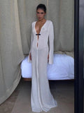 Poshoot Christmas Thanksgiving Gifts White Beach Long Maxi Dress