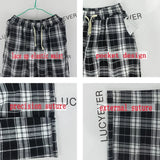 Poshoot Harajuku Black White Plaid Pants Women 2024 Oversized Wide Leg Trousers Female Korean Style High Waist Checkered Pants Female