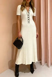 Poshoot Christmas Thanksgiving Gifts  Knitted Rib Slim Maxi Dress