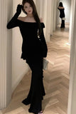 Poshoot Christmas Thanksgiving Gifts  Elegant Off-Shoulder Maxi Dress