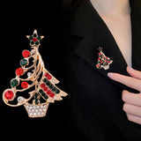 Poshoot Luxury Rhinestone Christmas Tree Brooches for Women Exquisite Crystal Penguin Elk Snowman Brooch Pins Corsage Christmas Jewelry