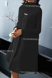 Poshoot Christmas Thanksgiving Gifts  Long-Sleeved Round Neck Midi Dress