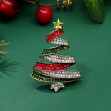 Poshoot Luxury Rhinestone Christmas Tree Brooches for Women Exquisite Crystal Penguin Elk Snowman Brooch Pins Corsage Christmas Jewelry