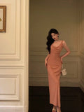 Poshoot French Sheath Jewel Pink Pleated Prom Dresses Birthday Outfits Evening Gown SD790