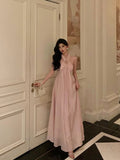 Poshoot Stunning A Line Halter Neckline Long Date Night Dress Pink Prom Dresses Birthday Outfit SD817