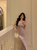 Poshoot Stunning Mermaid Spaghetti Straps Lilac Date Night Dress Prom Dresses Birthday Outfit SD833