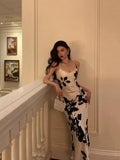 Poshoot Stunning Sheath Spaghetti Straps Floral White Date Night Dress Prom Dresses Birthday Outfit SD840