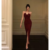 Poshoot Stunning Sheath Halter Date Night Dress Prom Dresses Red Birthday Party Outfit SD855