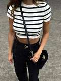 Poshoot Karly Striped Knit Crop Top