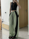 Poshoot Y2k Women Parachute Pants Wide Leg Hip Hop Style Pink Trousers Baggy Aesthetic Korean Streetwear Casual Oversized Pants