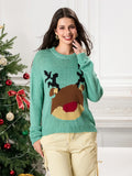 Poshoot Women's y2K Christmas Sweaters Classic Reindeer/Snowman/Santa Print Long Sleeve Round Neck Knit Jumper Tops