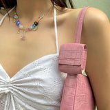 Poshoot Hotsweet Girl Ruched Chest Wrap Camisole Korean Kawaii Backless Halter Crop Tops Y2K Aesthetic Fairy Tank Vest Women Summer