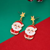 Poshoot Fashion Christmas Asymmetrical Drop Earrings for Women Santa Claus Bells Snowman Xmas Tree Boots Hat Earring Girls Party Jewelry