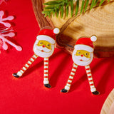 Poshoot Creative Long Legs Santa Claus Christmas Earrings for Women Cute Painting Oil Animal Elk Christmas Tree Earring New Year Jewelry