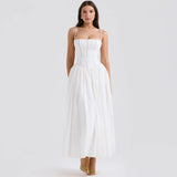 Poshoot Maura Classic White Flare Dress