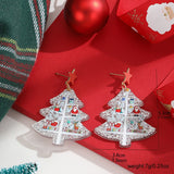 Poshoot New Fashion Acrylic Christmas Tree Earrings for Women Cute Santa Claus Snowflake Gingerbread Man Splicing Wooden Earring Jewelry