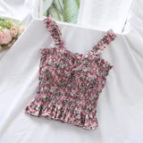 Poshoot Korean Fashion Corset Sexy Shirt Floral Lace Blouses Hollow Out Slim Tees Vest for Female Y2k Crop Tops Women 2022 Summer Chic