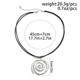 Poshoot-Ethnic Creative Big Spiral Conch Pendant Necklace Women Goth Adjustable Leather Wax Thread Chain Holiday Y2K Jewelry Accessories