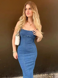 Poshoot Denim Sundae Midi Dress