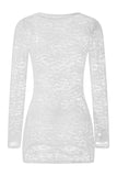 Poshoot Christmas Thanksgiving Gifts  Lace See-Through Long Sleeve Bodycon Mini Dress