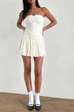 Poshoot Christmas Thanksgiving Gifts  Sleeveless Strapless A-Line Lace Mini Dress