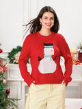 Poshoot Women's y2K Christmas Sweaters Classic Reindeer/Snowman/Santa Print Long Sleeve Round Neck Knit Jumper Tops