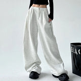 Poshoot 2025 Spring Wide Leg Loose Sweatpants Women Y2K American Retro Baggy Pants Woman Streetwear Hip Hop Oversized Trousers