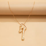 Poshoot-Poshoot Simple Vintage Irregular Geometric Metal Pendant Choker Necklace for Women 2024 Trend Goth Thin Chain Neck Jewelry Gift
