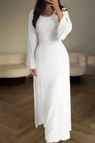 Poshoot Christmas Thanksgiving Gifts  Elegant Bandage Patchwork Maxi Dress