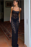 Poshoot Christmas Thanksgiving Gifts  Lace See-Through Maxi Dress