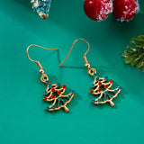 Poshoot Cute Small Christmas Earrings for Women Girls Enamel Rhinestone Xmas Tree Hat Boots Wreath Drop Earring New Year Accessoies Gift