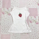 Poshoot Y2k Strawberries Print Emo Graphics Camisole Top Grunge Crop Top Vintage Gothic Women Corset Summer Tank Top Y2k clothes