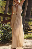 Poshoot Christmas Thanksgiving Gifts  Hollow Out Halter Maxi Dress