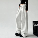 Poshoot 2025 Spring Wide Leg Loose Sweatpants Women Y2K American Retro Baggy Pants Woman Streetwear Hip Hop Oversized Trousers