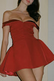 Poshoot Christmas Thanksgiving Gifts  Off-Shoulder Sleeveless Backless Strapless Mini Dress