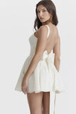 Poshoot Christmas Thanksgiving Gifts  Sleeveless Pleated Backless A-Line Mini Dress