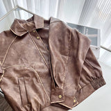 Poshoot Faux Leather Zipper Over-shirt Jacket