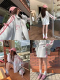 Poshoot 2 Piece Skirt Sets Female Y2k Clothing Zipper Bow Sweet Korean Fashion Hoodie Suits Women Studentseven Party Outwear 2024