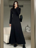 Poshoot Christmas Thanksgiving Gifts  Elegant Long Sleeve O-Neck A-Line Maxi Dress