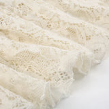 Poshoot-Solid Drawstring Ruched Transparent Lace Skirt