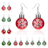 Poshoot Christmas Small Bulb Shape Drop Earrings for Women Resin Ball Sparkling Powder Snowflake Star Ear Hook Earring Holiday Jewelry