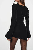 Poshoot Christmas Thanksgiving Gifts  Elegant Long Sleeve Slim Fit Mini Dress