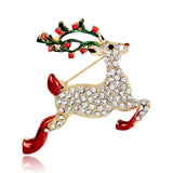 Poshoot Luxury Rhinestone Christmas Tree Brooches for Women Exquisite Crystal Penguin Elk Snowman Brooch Pins Corsage Christmas Jewelry