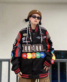 Poshoot M&M Graphic Embroidered Bomber Jacket