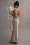 Poshoot Petal Flow Backless Maxi Dress