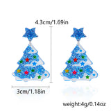 Poshoot Classic Green Christmas Tree Acrylic Printed Earrings for Women Cartoon Pattern Red Star Gloves Drop Earring Xmas Jewelry Gifts